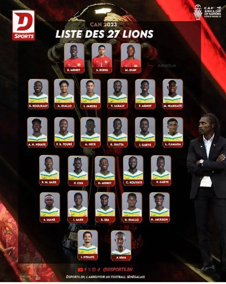 CAN 2023 – Liste des Lions : Avec Abdallah Sima, Niakhaté Ndiaye, Boulaye…