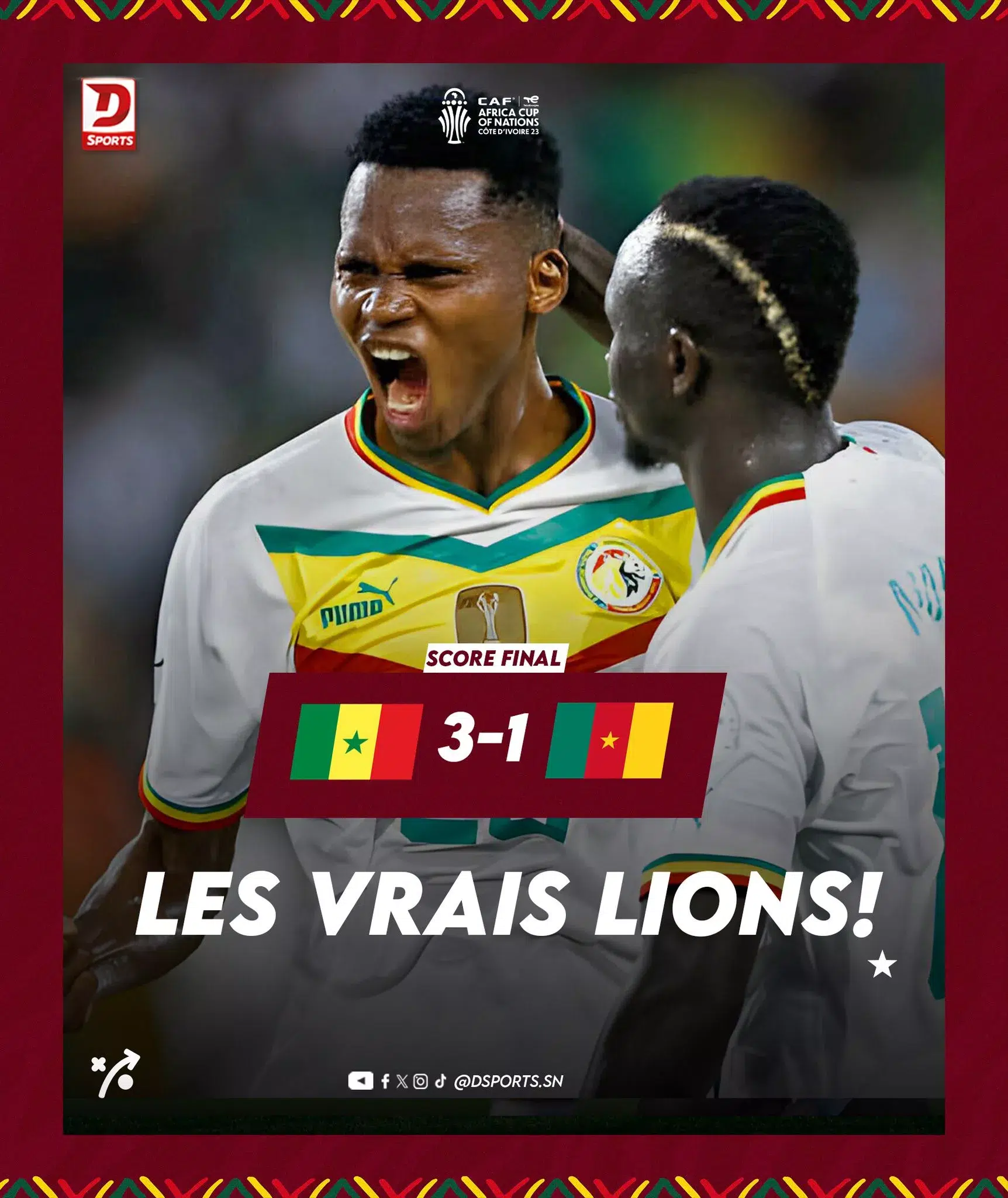 CAN 2023 : Le Sénégal s'offre le Cameroun et se qualifie en 8e de finale