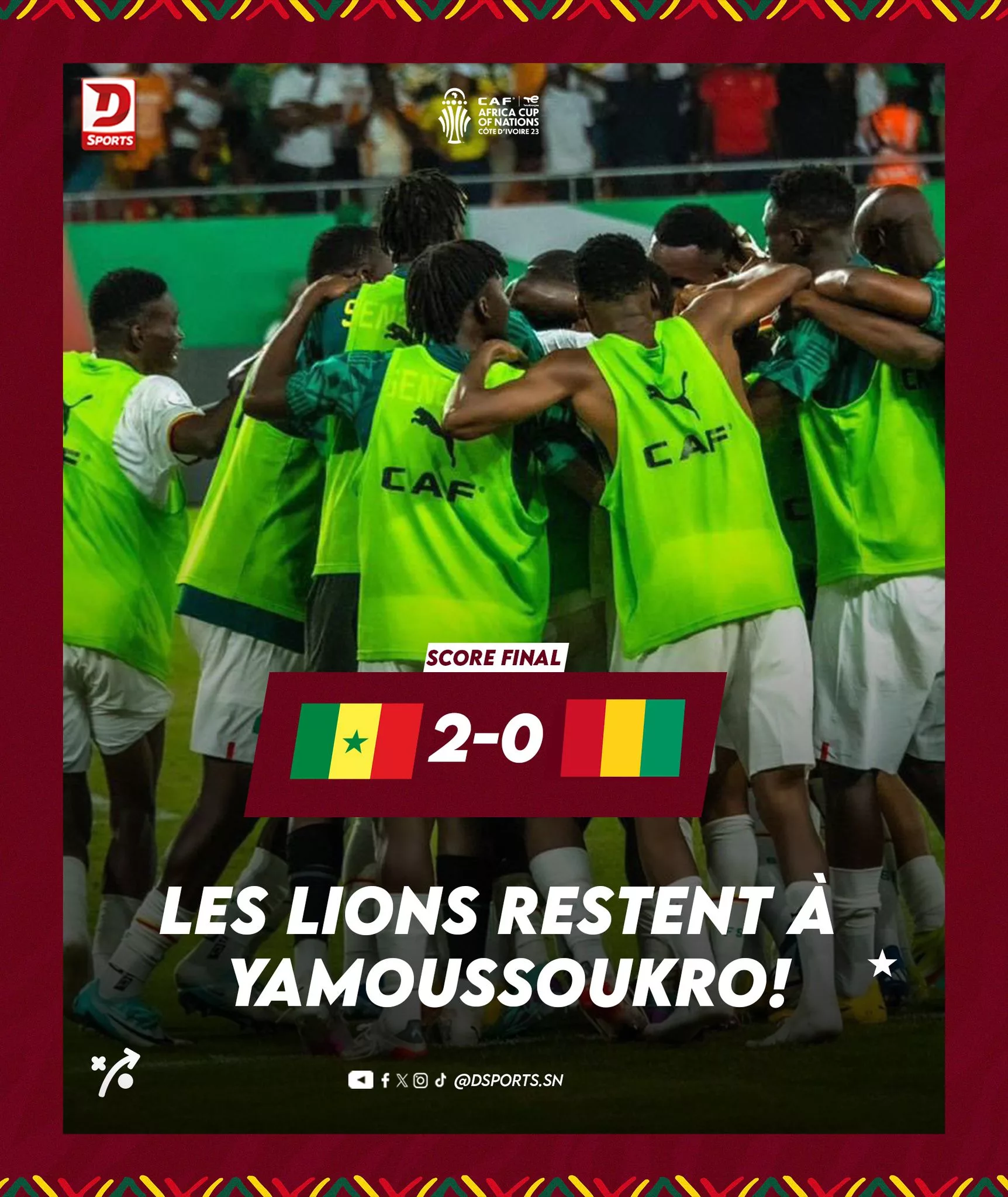 CAN 2023 : les Lions s'imposent contre la Guinée et assurent la première place