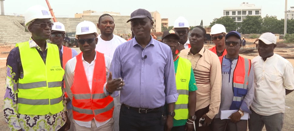 Visite de chantier au stade Demba Diop