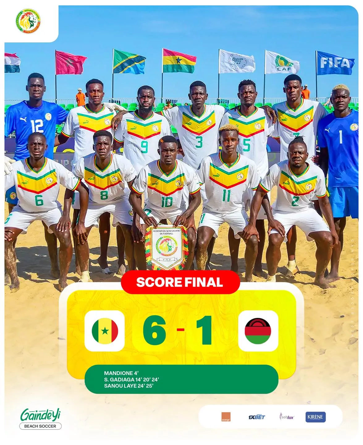 Beach Soccer Sénégal vs Malawi