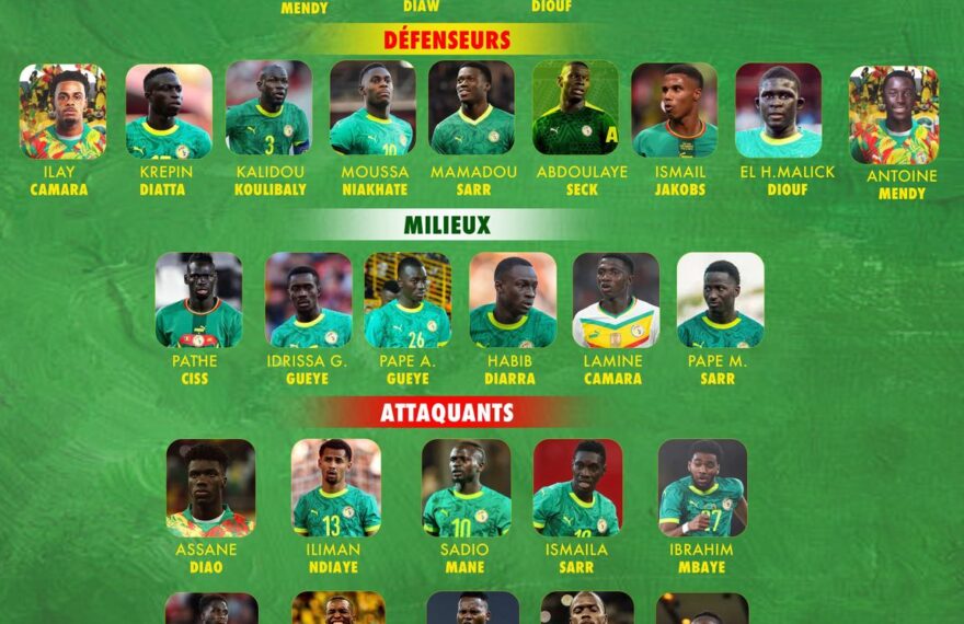 CAN 2025 liste des 28 Lions du Sénégal