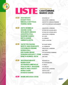 Liste Lionnes du Sénégal Maroc 2026