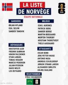 Liste Norvège pour la Coupe du monde 2026