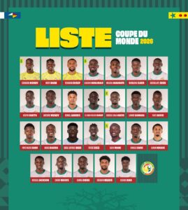 Liste des 26 Lions du Sénégal pour la Coupe du monde 2026